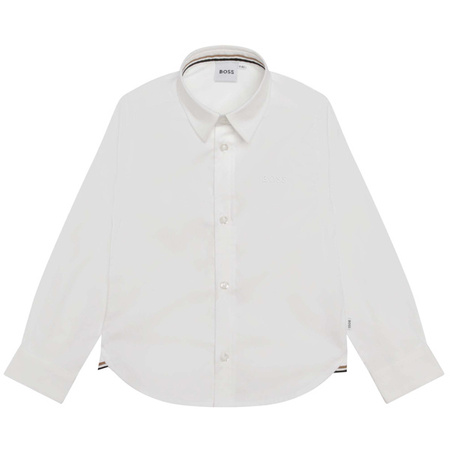 BOSS Kids Elegancka koszula dla chłopca z długim rękawem biała