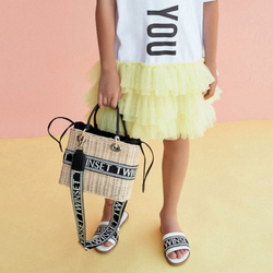 TWINSET Girls sandals optic white with black logo application