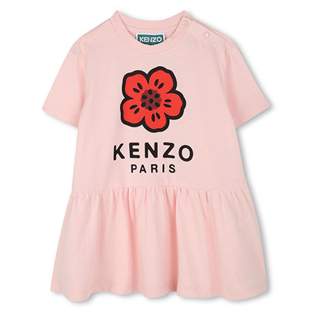 KENZO Kids Sukienka niemowlęca z krótkim rękawem pastelowy róż