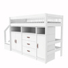 LIFETIME Kidsrooms Łóżko dziecięce wysokie 152 cm z szafkami Breeze 