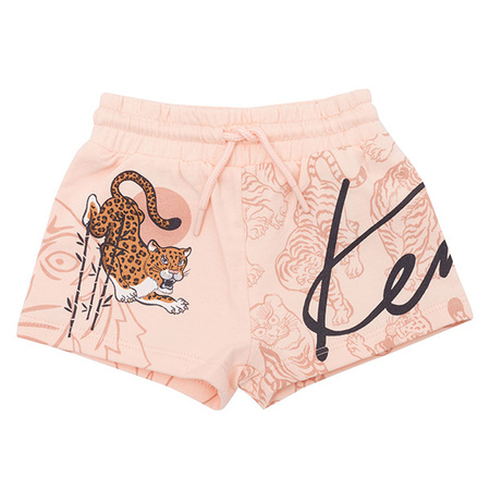 KENZO Kids Girls Light Pink Tiger Print T-Shirt And Shorts Set 