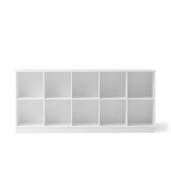 OLIVER FURNITURE Wood Біла дитяча книжкова шафа 5x2 з основою