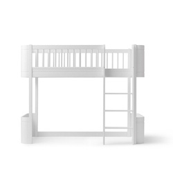 OLIVER FURNITURE Дерев'яне міні-ліжко + Низьке двоярусне ліжко-горище 68x162 см, біле