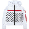 KARL LAGERFELD KIDS Bluza dziecięca z kapturem z nadrukiem monogramu biało-czarma