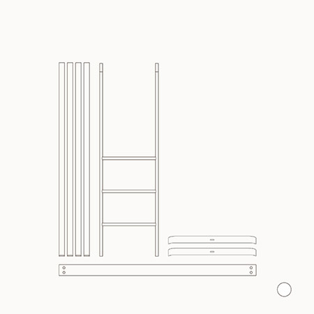  OLIVER FURNITURE Zestaw do rozbudowy Wood Łóżeczko dziecięce MINI+ COT BED do łóżka LOW LOFT BED, white