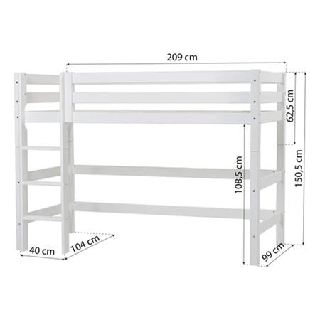  HOPPEKIDS  ECO Luxury Łóżko dziecięce piętrowe z pionową drabinką 90x200 cm