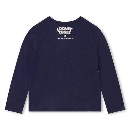 THE MARC JACOBS T-shirt dziecięcy z długim rękawem granatowy z nadrukiem