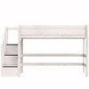 LIFETIME Kidsrooms Łóżko wysokie 152 cm ze schodkami, whitewash