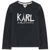 KARL LAGERFELD KIDS T-shirt dziecięcy z długim rękawem z nadrukiem czarny 
