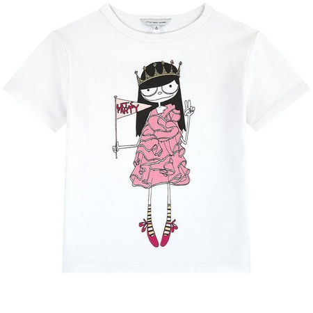 LITTLE MARC JACOBS T-shirt biały z nadrukiem 
