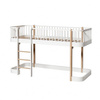  OLIVER FURNITURE Оригінальне низьке ліжко-горище Wood Original, 90x200 см, білий/дубовий колір