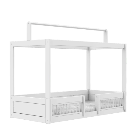 LIFETIME Kidsrooms Łóżko dziecięce Montessori 90x200 cm z konstrukcją dachową