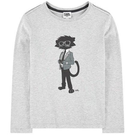 KARL LAGERFELD Kids T-shirt chłopięcy z długim rękawem z nadrukiem