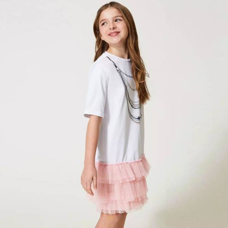 TWINSET Girls mint dress with tulle frill
