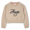 HUGO Girls' Sweatshirt with Embroidered Logo, Sand