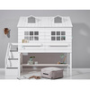 LIFETIME Kidsrooms Łóżko Mid Sleeper 128 cm z Domkiem - Lake House, białe