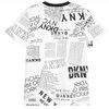 DKNY T-shirt chłopięcy biało-czarny z nadrukiem logo