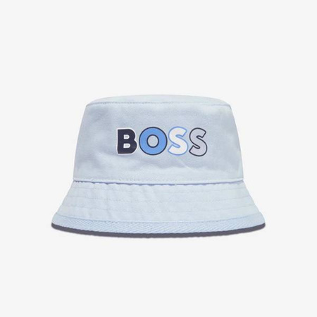 BOSS Kids Kapelusik dziecięcy dla chłopca błękitny z logo