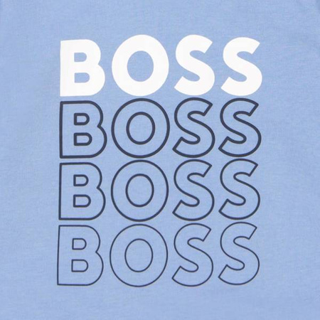 BOSS KIDS T-shirt dziecięcy dla chłopca z krótkim rękawem błękitny
