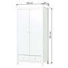 HOPPEKIDS Szafa dziecięca dwudrzwiowa z dwiema szufladami biała