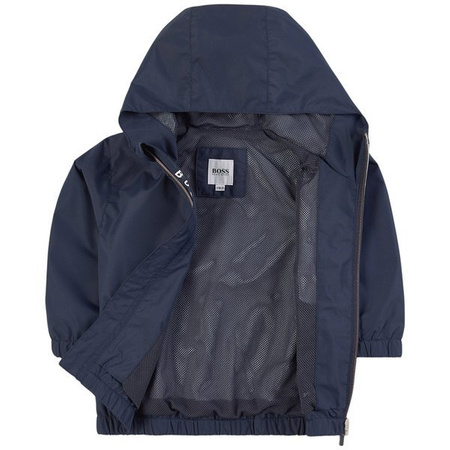 BOSS KIDS Boys Hooded Windbreaker in Navy