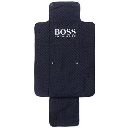 BOSS Kids Mata do przewijania dziecka granatowa z logo