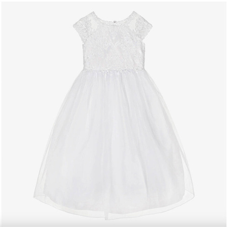 SARAH LOUISE Girls white organza communion dress