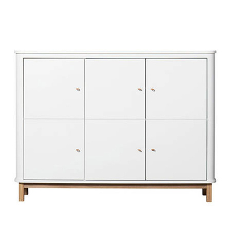 OLIVER FURNITURE Дитячий дерев'яний комод з 3 дверцятами, білий/дуб