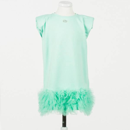 TWINSET Girls mint dress with tulle frill