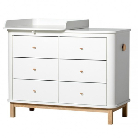 OLIVER FURNITURE Przewijak mały do komody Wood z 6 szufladami biały