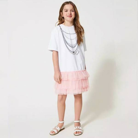 TWINSET Girls mint dress with tulle frill