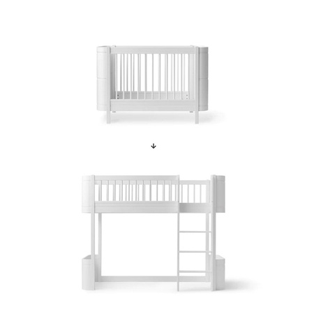  OLIVER FURNITURE Conversion kit Wood Łóżeczko dziecięce MINI+ COT BED do łóżka LOW LOFT BED, WHITE