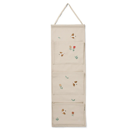 OLIVER FURNITURE Organizer na ścianę z trzema kieszeniami, Songbirds