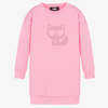KARL LAGERFELD KIDS Cotton dress with cat application