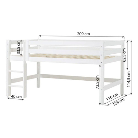 Hoppekids ECO Luxury low bunk bed with straight ladder ladder 120x200 cm