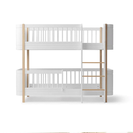  OLIVER FURNITURE Міні-ліжко з дерева, низьке, білий/дубовий колір, 70x160 см