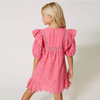 TWINSET Girls short muslin dress with broderie