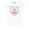 KENZO Kids T-shirt niewmokęcy dla dziewczynki z krótkim rękawem biały Tiger