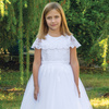 SARAH LOUISE Girls satin ceremonial dress in white
