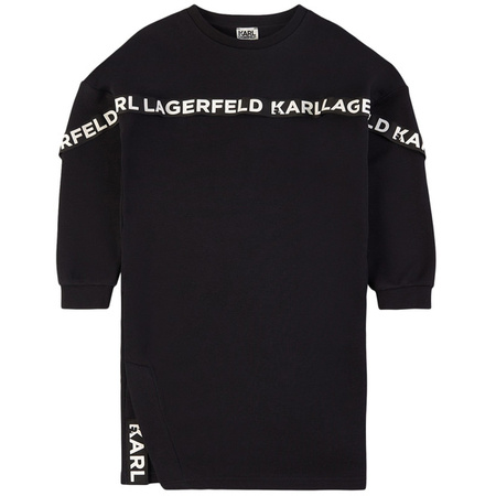 KARL LAGERFELD KIDS Sukienka dziewczęca z długim rękawem czarna