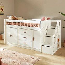 LIFETIME Kidsrooms Łóżko dziecięce niskie 128 cm z szafkami Breeze