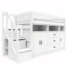 LIFETIME Kidsrooms Łóżko dziecięce wysokie 152 cm z szafkami Breeze 