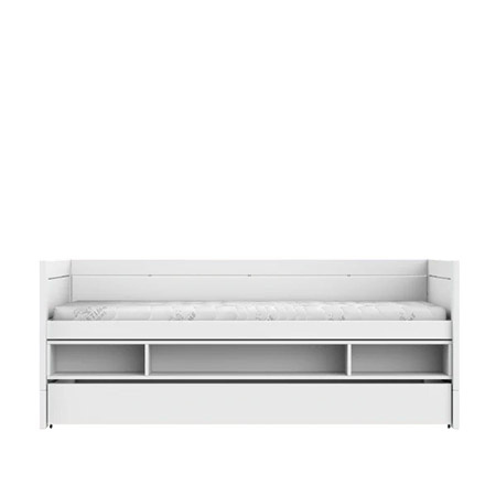 LIFETIME Kidsrooms Breeze Łóżko dziecięce z półkami i szufladą 90x200 cm, białe