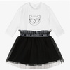 KARL LAGERFELD Kids Baby Girls White Elegant Organza Dress