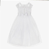 SARAH LOUISE Girls white organza communion dress