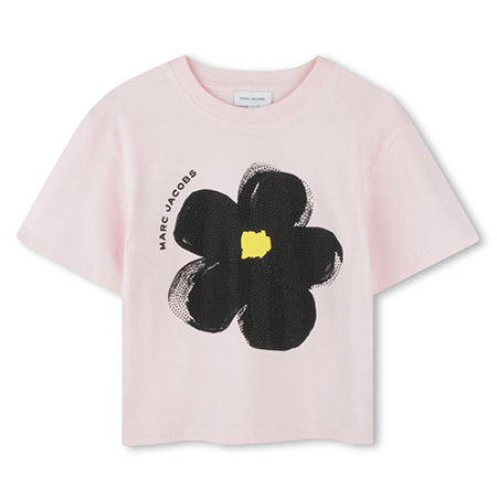 THE MARC JACOBS T-shirt dziecięcy z krótkim rękawem DAISY, jasny róż