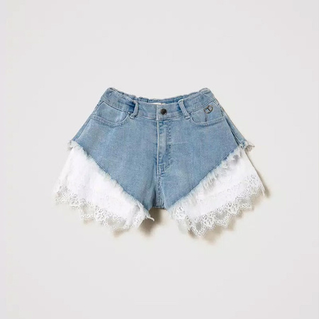 TWINSET Girls woven shorts in turquoise