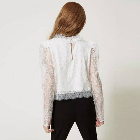 TWINSET Girls white lace blouse