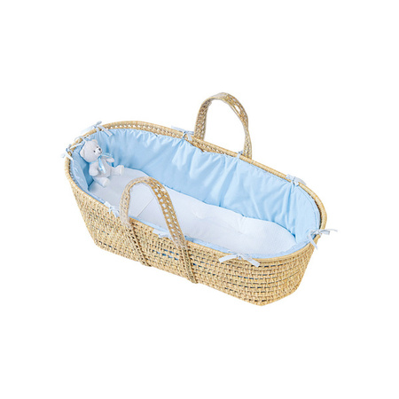 PICCI NeNe Palm basket with mattress and teddy bear light grey