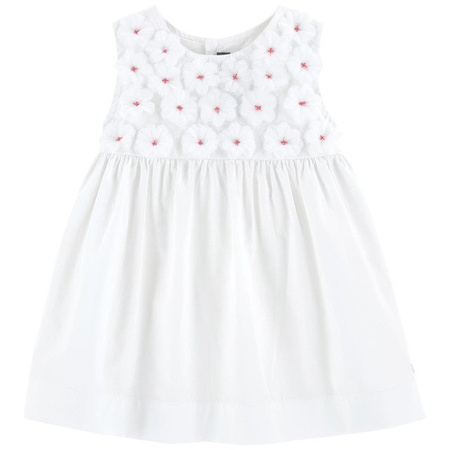 LILI GAUFRETTE Sukienka niemowlęca ozdobiona kwiatuszkami biała